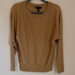 INC Women's Gold Crew Neck Dolman Sweater